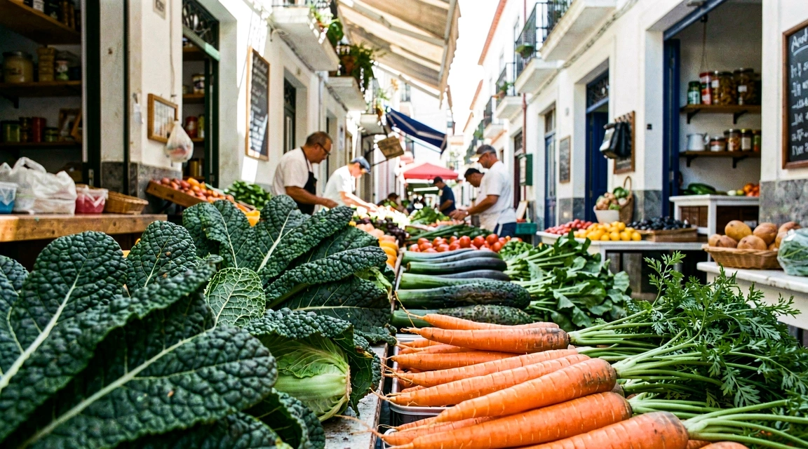 Mercado local em Portugal